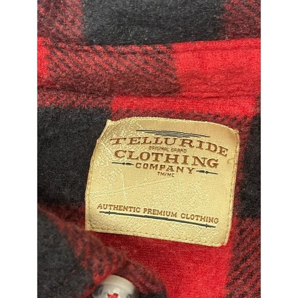TELLURIDE CLOTHING COMPANY- RED PLAID BUFFALO FLANNEL SHIRT  SZ XXL 2XL - Picture 3 of 7